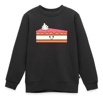 Delicious piece of cake - Kids Premium Organic Sweatshirt - black - Front - AI Model Kid Female (0cm)