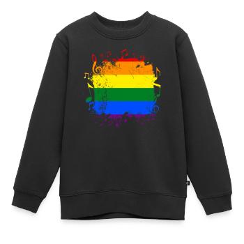 Arc-en-ciel Musique LGBT Gay Pride - Sweat Premium enfant bio - noir - Devant - AI Model Kid Female (0cm)