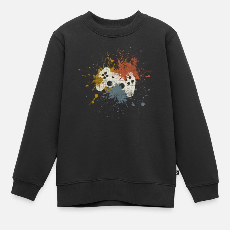 Gaming - Kinder Premium Organic Sweatshirt - Schwarz