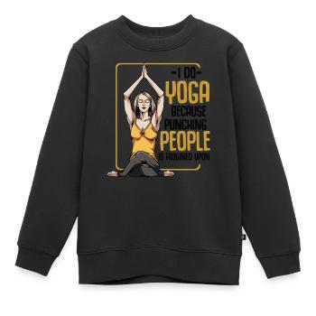 Yoga - Kinder Premium Organic Sweatshirt - Schwarz - Vorne - AI Model Kid Female (0cm)