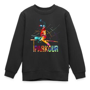 Parkour Geschenk - Kinder Premium Organic Sweatshirt - Schwarz - Vorne - AI Model Kid Female (0cm)