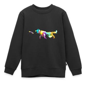 Discdogging - Kinder Premium Organic Sweatshirt - Schwarz - Vorne - AI Model Kid Female (0cm)