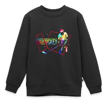 Unihockey Geschenk - Kinder Premium Organic Sweatshirt - Schwarz - Vorne - AI Model Kid Female (0cm)