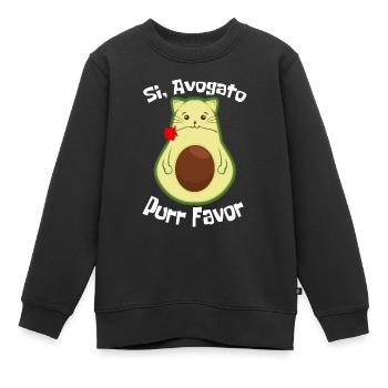 Avogato Drôle d’avocat Guacamole Ronronner Faveur Rose - Sweat Premium enfant bio - noir - Devant - AI Model Kid Female (0cm)