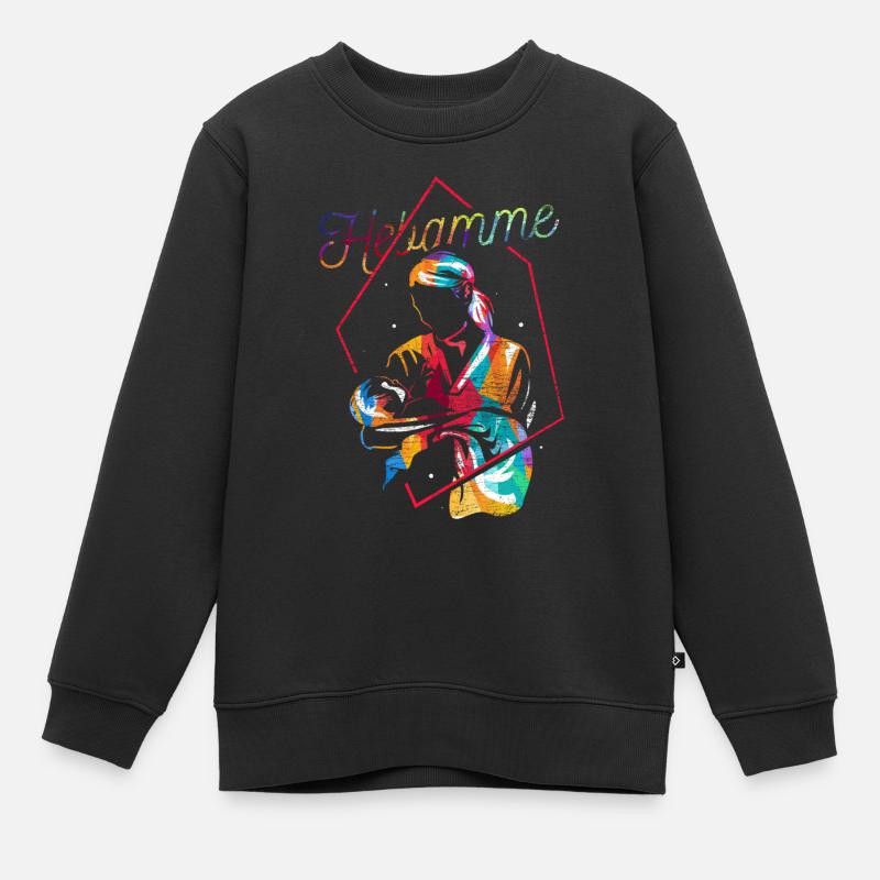 Hebamme Geschenk - Kinder Premium Organic Sweatshirt - Schwarz
