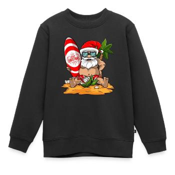 Noël en été Plage drôle de Santa Hawaiian - Sweat Premium enfant bio - noir - Devant - AI Model Kid Female (0cm)