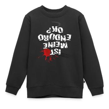 Ist meine Enduro ok? (weißer Text) - Kinder Premium Organic Sweatshirt - Schwarz - Vorne - AI Model Kid Female (0cm)