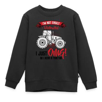 Traktoren Lustige Sprüche Cool Bauer Geschenkidee - Kinder Premium Organic Sweatshirt - Schwarz - Vorne - AI Model Kid Female (0cm)