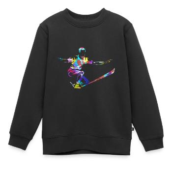 Slackline - Kinder Premium Organic Sweatshirt - Schwarz - Vorne - AI Model Kid Female (0cm)