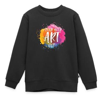 Art Artist Couleur Art Painter Peinture Peinture Peinture - Sweat Premium enfant bio - noir - Devant - AI Model Kid Female (0cm)
