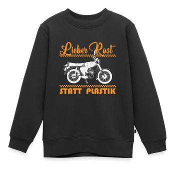 Lieber Rost statt Plastik Simson DDR - Kinder Premium Organic Sweatshirt - Schwarz - Vorne - AI Model Kid Female (0cm)