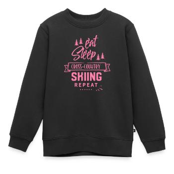 Skieur de fond Ski de fond Ski de fond Ski de fond - Sweat Premium enfant bio - noir - Devant - AI Model Kid Female (0cm)