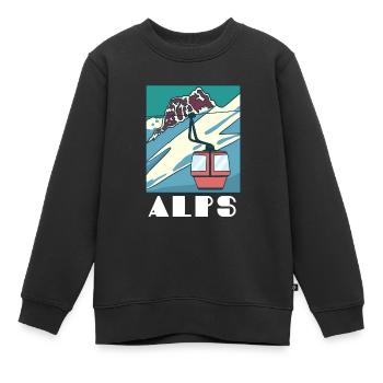 Alpen - Kinder Premium Organic Sweatshirt - Schwarz - Vorne - AI Model Kid Female (0cm)
