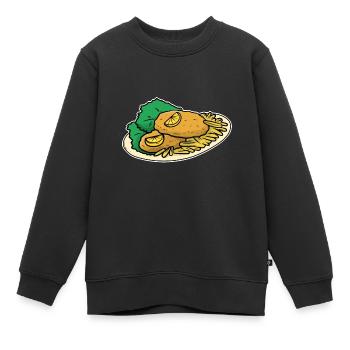 Wiener schnitzel - Kinder Premium Organic Sweatshirt - Schwarz - Vorne - AI Model Kid Female (0cm)