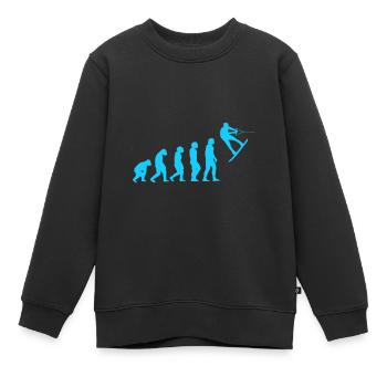Evolution wakeboard - Kids Premium Organic Sweatshirt - black - Front - AI Model Kid Female (0cm)