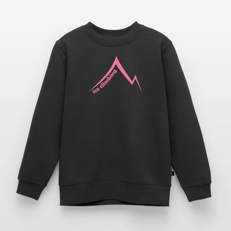 Eispickel Eisklettern Eiskletterer Eiswand Berg Kinder Premium Organic Sweatshirt
