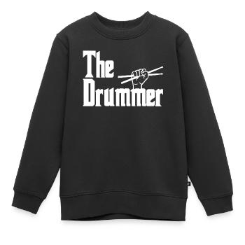 Der Schlagzeuger Trommel Musikinstrument - Kinder Premium Organic Sweatshirt - Schwarz - Vorne - AI Model Kid Female (0cm)