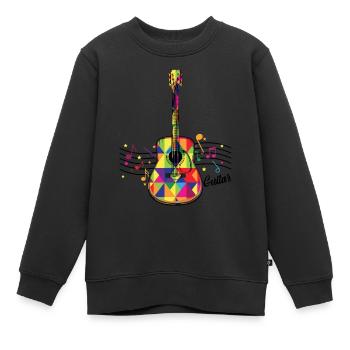 Gitarre - Kinder Premium Organic Sweatshirt - Schwarz - Vorne - AI Model Kid Female (0cm)