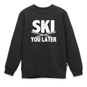 Cadeau pour le skieur d'hiver - Sweat Premium enfant bio - noir - Devant - AI Model Kid Female (0cm)
