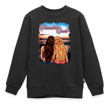 Friendship Goals | Oeuvre d’art Yolo - Sweat Premium enfant bio - noir - Devant - AI Model Kid Female (0cm)