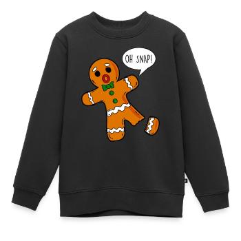 Christmas biscuit - Oh snap! - Kids Premium Organic Sweatshirt - black - Front - AI Model Kid Female (0cm)
