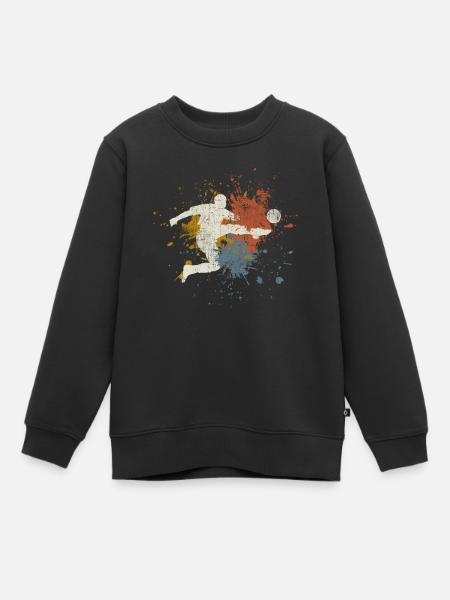 Fußball retro - Kinder Premium Organic Sweatshirt - Schwarz