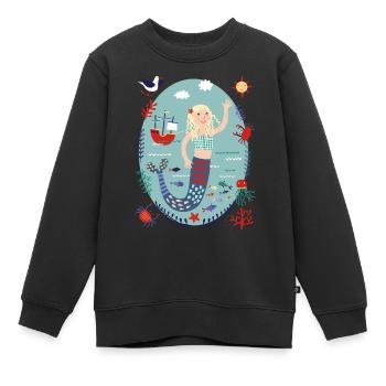 Meerjungfrau mit blonden Haaren - Kinder Premium Organic Sweatshirt - Schwarz - Vorne - AI Model Kid Female (0cm)
