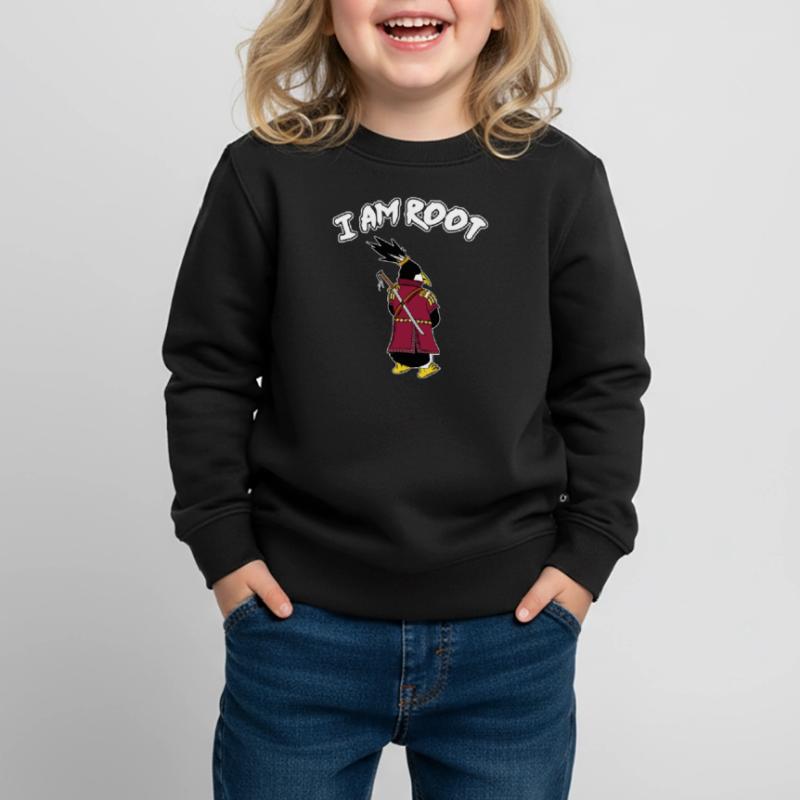 Linux Pinguin I Am Root Geeks Nerd Computer Ninja Kinder Premium Organic Sweatshirt