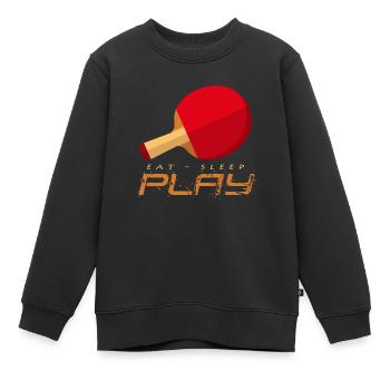 Pingpong Energie: Eat Sleep Play - Kinder Premium Organic Sweatshirt - Schwarz - Vorne - AI Model Kid Female (0cm)