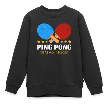 PingPong Meister Logo - Kinder Premium Organic Sweatshirt - Schwarz - Vorne - AI Model Kid Female (0cm)