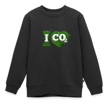 I Love co2 Klimawandel Leugner - Kinder Premium Organic Sweatshirt - Schwarz - Vorne - AI Model Kid Female (0cm)