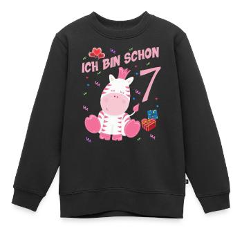 Geburtstagsshirt - 7 Jahre Geburtstag Geschenk - Kinder Premium Organic Sweatshirt - Schwarz - Vorne - AI Model Kid Female (0cm)
