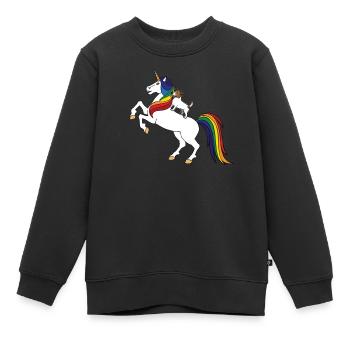 Jack Russell - Sweat Premium enfant bio - noir - Devant - AI Model Kid Female (0cm)