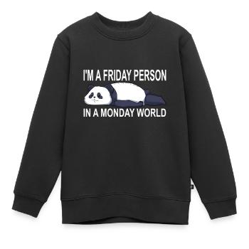 Panda - Kinder Premium Organic Sweatshirt - Schwarz - Vorne - AI Model Kid Female (0cm)