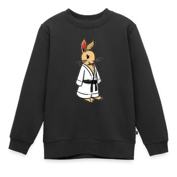 Kudo Kaninchen - Kinder Premium Organic Sweatshirt - Schwarz - Vorne - AI Model Kid Female (0cm)