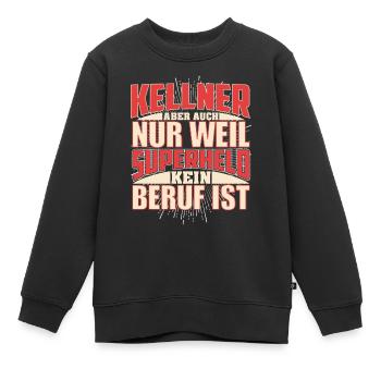 Kellner Superheld - Kinder Premium Organic Sweatshirt - Schwarz - Vorne - AI Model Kid Female (0cm)