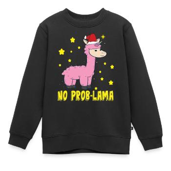 No Prob Lama - Kinder Premium Organic Sweatshirt - Schwarz - Vorne - AI Model Kid Female (0cm)