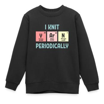 Tricoter Tricoter périodiquement Tricoter - Sweat Premium enfant bio - noir - Devant - AI Model Kid Female (0cm)
