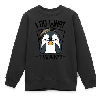 manchot - Sweat Premium enfant bio - noir - Devant - AI Model Kid Female (0cm)