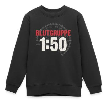 Groupe sanguin 1h50 Cyclomoteur à essence DDR Ostalgie Simson - Sweat Premium enfant bio - noir - Devant - AI Model Kid Female (0cm)