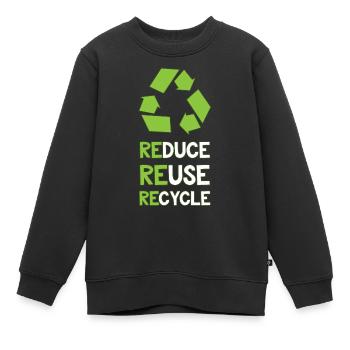 Recyclage de protection de l'environnement - Sweat Premium enfant bio - noir - Devant - AI Model Kid Female (0cm)