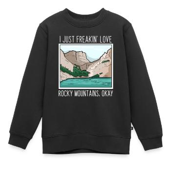 Rocky Mountains - Kinder Premium Organic Sweatshirt - Schwarz - Vorne - AI Model Kid Female (0cm)