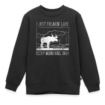 Rocky Mountains Geschenk - Kinder Premium Organic Sweatshirt - Schwarz - Vorne - AI Model Kid Female (0cm)
