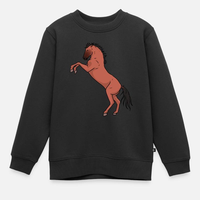 Cheval cheval poney équitation cheval sauvage Cheval Sauvage - Sweat Premium enfant bio - noir