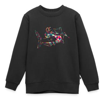 Geometrischer Wels bunt - Kinder Premium Organic Sweatshirt - Schwarz - Vorne - AI Model Kid Female (0cm)