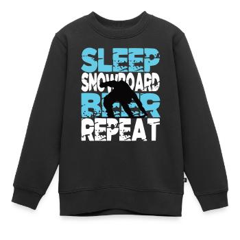 Snowboard Snowboarder Wintersport Snowboard - Sweat Premium enfant bio - noir - Devant - AI Model Kid Female (0cm)