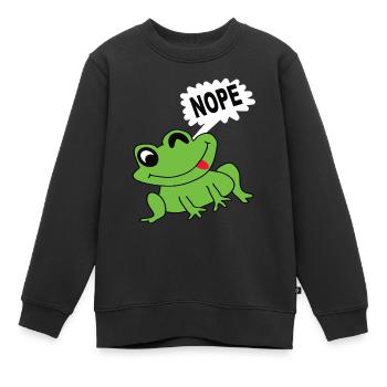 Frosch Froschkönig Frösche Quark Tier Froschkopf - Kinder Premium Organic Sweatshirt - Schwarz - Vorne - AI Model Kid Female (0cm)