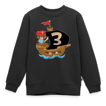 Birthday 3 Years Pirate Birthday Shirt Gift - Kids Premium Organic Sweatshirt - black - Front - AI Model Kid Female (0cm)