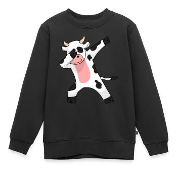 Tamponner la vache - Sweat Premium enfant bio - noir - Devant - AI Model Kid Female (0cm)