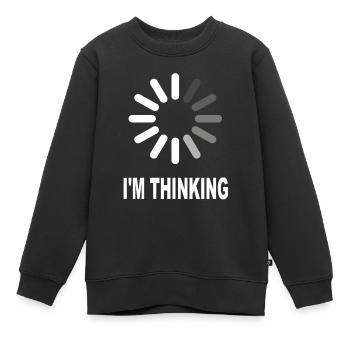 I'm Thinking - Kinder Premium Organic Sweatshirt - Schwarz - Vorne - AI Model Kid Female (0cm)